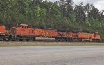 BNSF 5097 and 5489 in a quartet of units